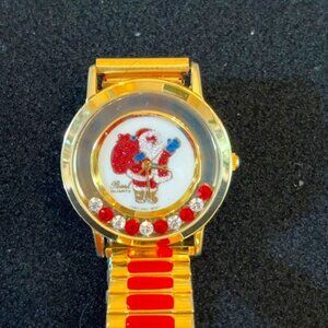 SANTA | Waving Men's watch Moving Crystals NEW Battery